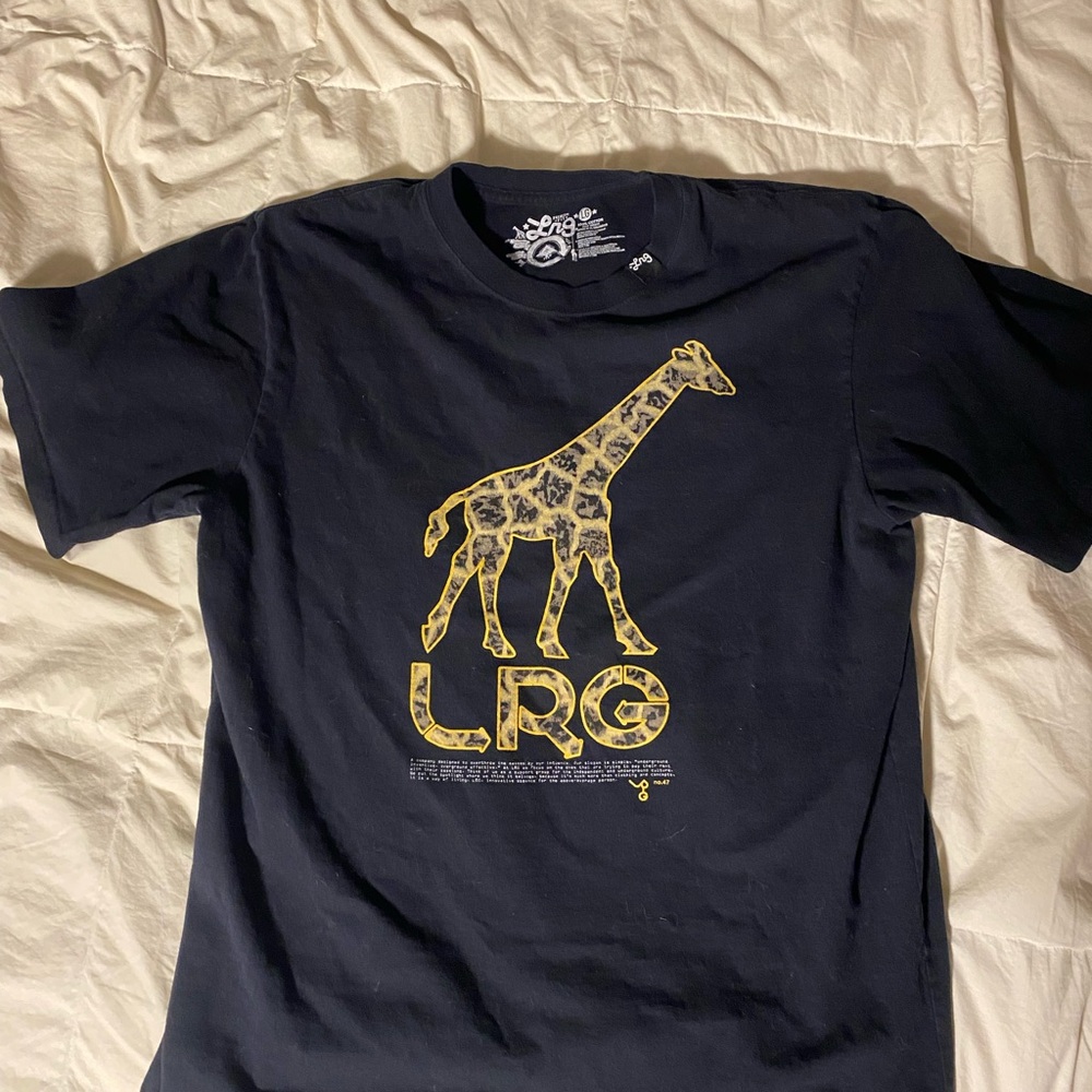 LG  Black Tee with Gold Giraffe Design